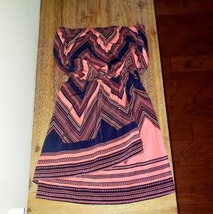 Express Aztec print strapless dress